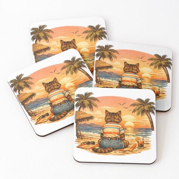 Item preview, Retro cat sunset designed and sold by Klein-Karoo.