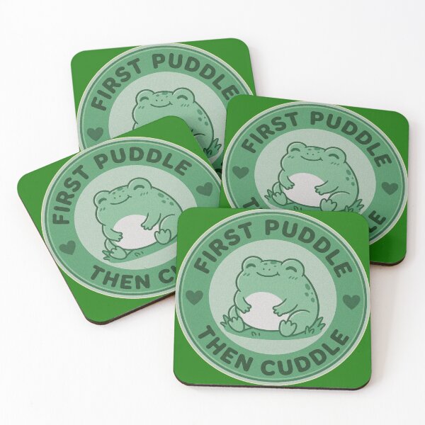 Item preview, First Puddle Then Cuddle Cute Kawaii Frog Lover Retro designed and sold by AdyKurniawan.