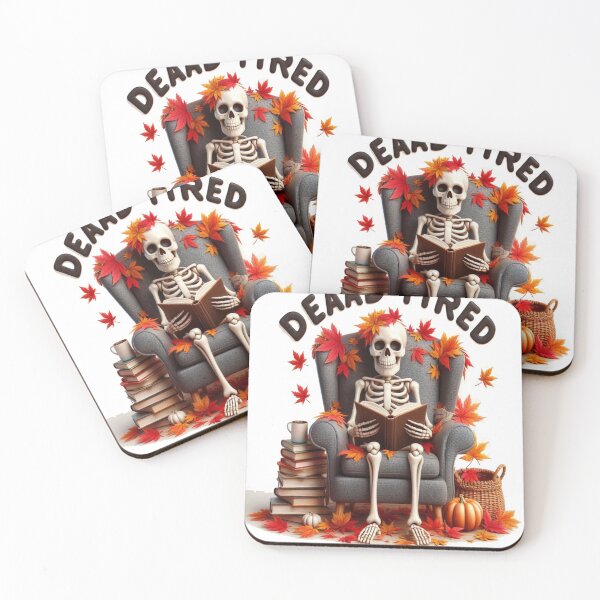 Item preview, Dead Tired But Still Reading Funny Skeleton Book Lover Design designed and sold by BookedAndDesign.