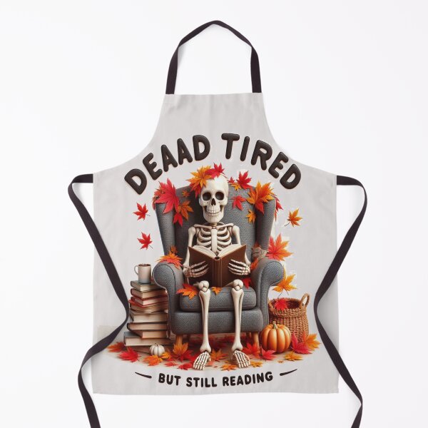 Item preview, Dead Tired But Still Reading Funny Skeleton Book Lover Design designed and sold by BookedAndDesign.