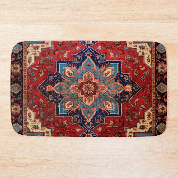 Item preview, Antique Persian Rug Light Blue Red Beige Pattern designed and sold by GrinGalore.