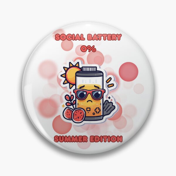 Item preview, Social Battery 0% Summer Edition Funny Introvert Meme designed and sold by iamKRUK.