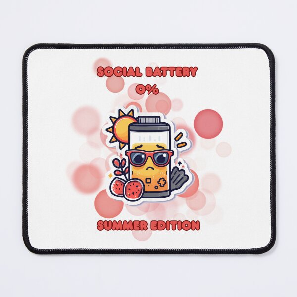 Item preview, Social Battery 0% Summer Edition Funny Introvert Meme designed and sold by iamKRUK.