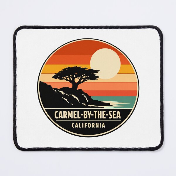 Item preview, Carmel-by-the-Sea California: Lone Cypress Silhouette - Retro Warm Spectrum designed and sold by CircinusStore.