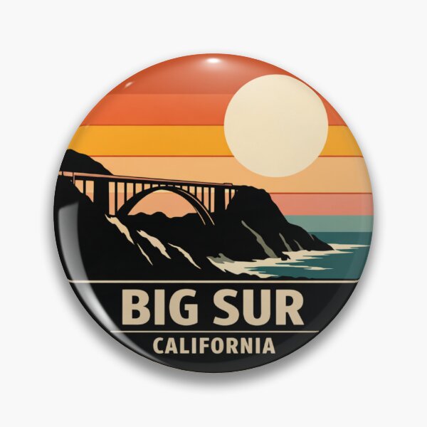 Item preview, Big Sur California: Bixby Bridge Silhouette - Retro Warm Spectrum designed and sold by CircinusStore.