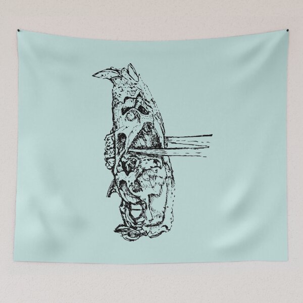 Item preview, Rat Skull & Skewers - (#C6E6E3) designed and sold by The Stippler Process.