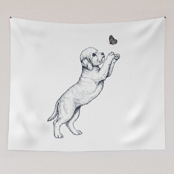Item preview, Vintage Dandie Dinmont Terrier with Butterfly Dog Mom Owner designed and sold by TerryConnells.