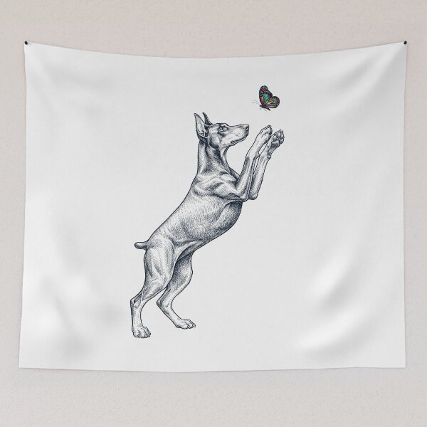 Item preview, Vintage Doberman Pinscher with Butterfly Dog Mom Owner designed and sold by TerryConnells.