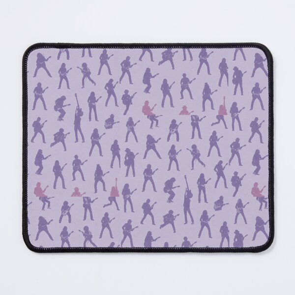 Item preview, Vintage Guitarist purple Silhouette Pattern Wallpaper | Beige Rock Music Background | Seamless Musician Wall Art Print designed and sold by Hookesmode.