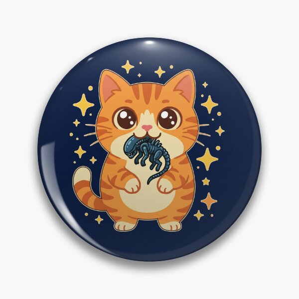 Item preview, Cute Orange Cat Catching Sci-Fi Space Monster Parody designed and sold by AdyKurniawan.