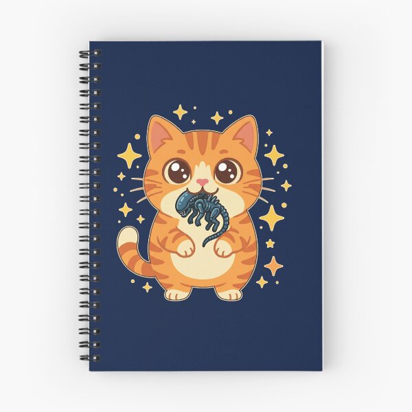 Item preview, Cute Orange Cat Catching Sci-Fi Space Monster Parody designed and sold by AdyKurniawan.