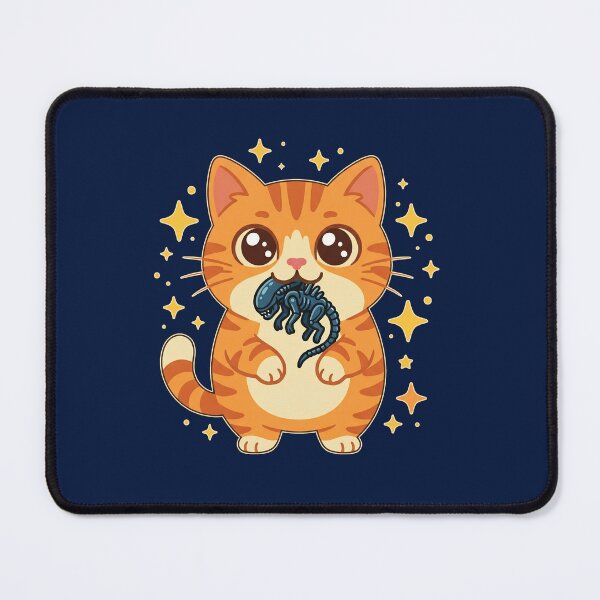 Item preview, Cute Orange Cat Catching Sci-Fi Space Monster Parody designed and sold by AdyKurniawan.