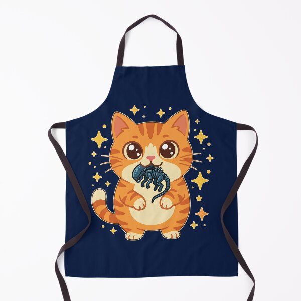 Item preview, Cute Orange Cat Catching Sci-Fi Space Monster Parody designed and sold by AdyKurniawan.