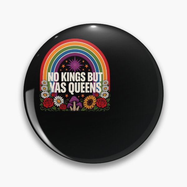 Item preview, No Kings But Yas Queens Retro Floral Rainbow designed and sold by SuperAndSocial.