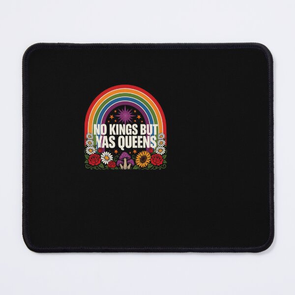 Item preview, No Kings But Yas Queens Retro Floral Rainbow designed and sold by SuperAndSocial.
