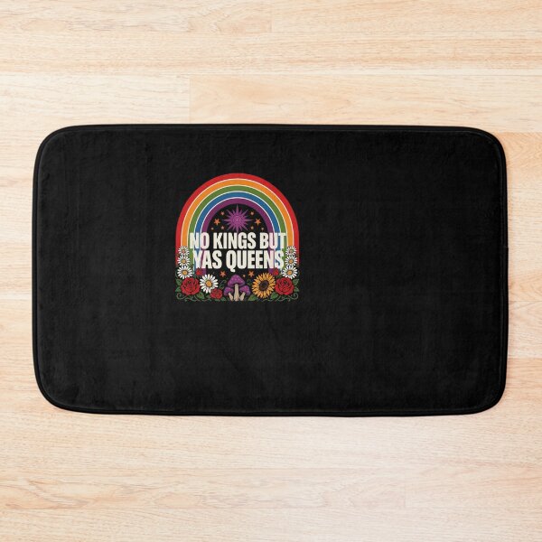Item preview, No Kings But Yas Queens Retro Floral Rainbow designed and sold by SuperAndSocial.