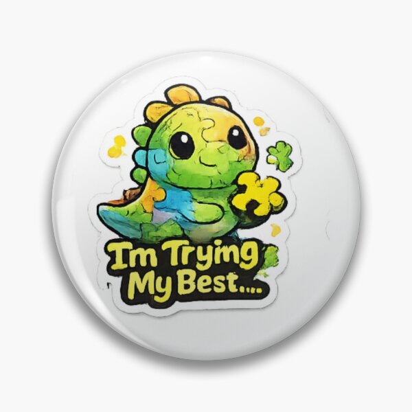 Item preview, I'm Trying My Best Cute Dino Sticker designed and sold by Jyotisima8929.