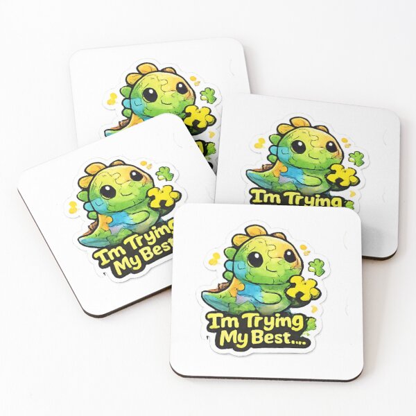 Item preview, I'm Trying My Best Cute Dino Sticker designed and sold by Jyotisima8929.