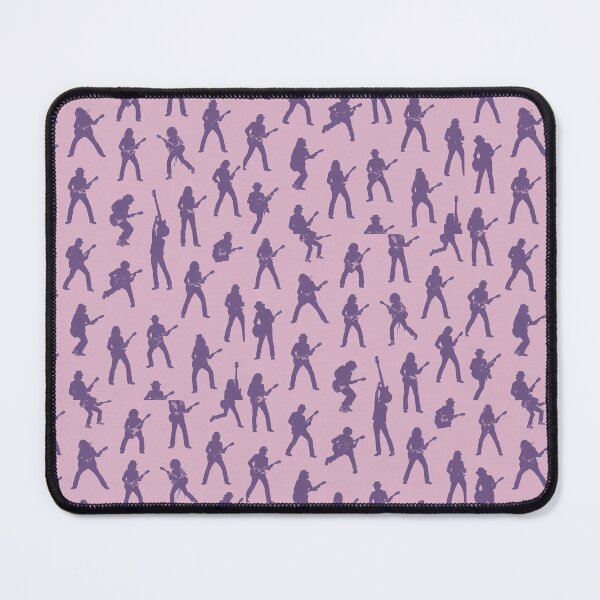 Item preview, Vintage Guitarist pink Silhouette Pattern Wallpaper | Beige Rock Music Background | Seamless Musician Wall Art Print designed and sold by Hookesmode.