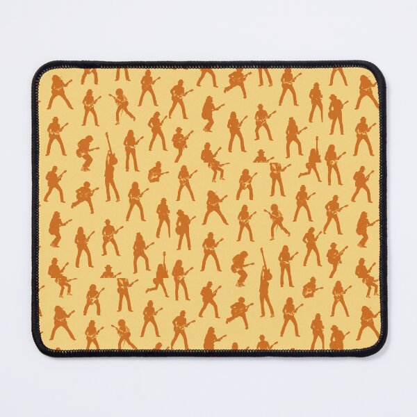 Item preview,  Vintage Guitarist orange Silhouette Pattern Wallpaper | Beige Rock Music Background | Seamless Musician Wall Art Print designed and sold by Hookesmode.