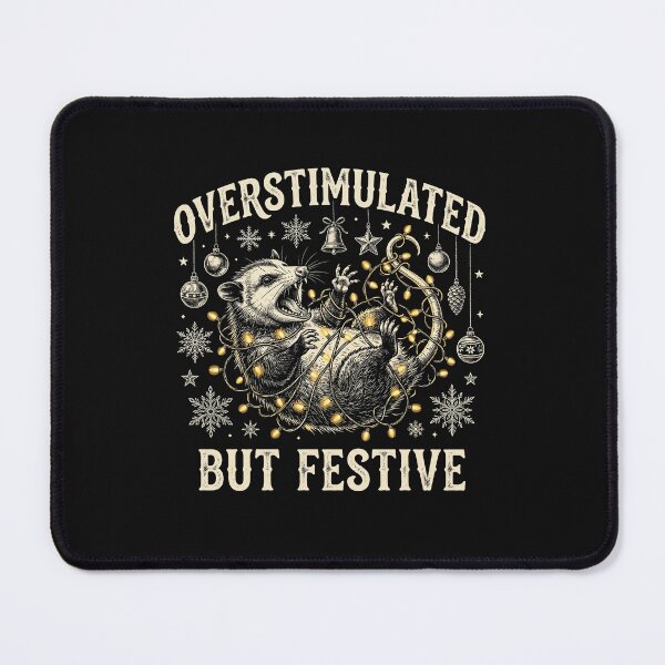 Item preview, Overstimulated But Festive Funny Screaming Opossum Christmas Lights designed and sold by AdyKurniawan.