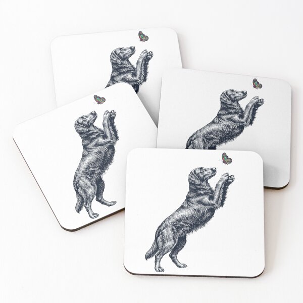 Item preview, Vintage Flat Coated Retriever with Butterfly Dog Mom Owner designed and sold by TerryConnells.