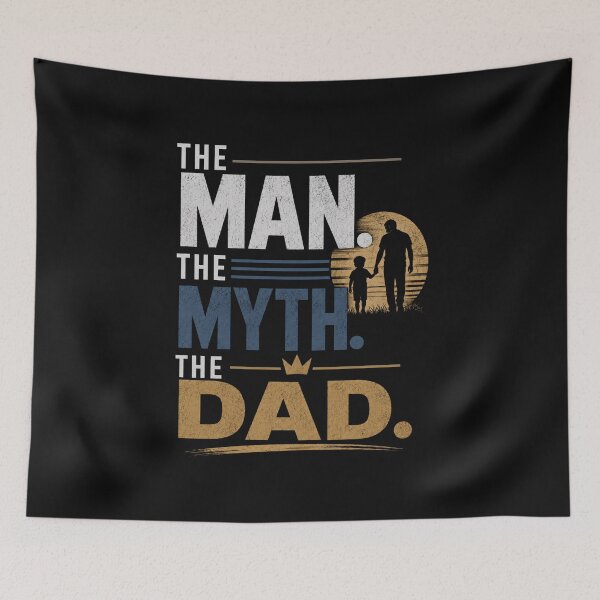 Item preview, The Man The Myth The Dad – Dad and Child Silhouette Father's Day Design designed and sold by RJACreative.