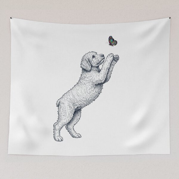 Item preview, Vintage Goldendoodle with Butterfly Dog Mom Owner designed and sold by TerryConnells.