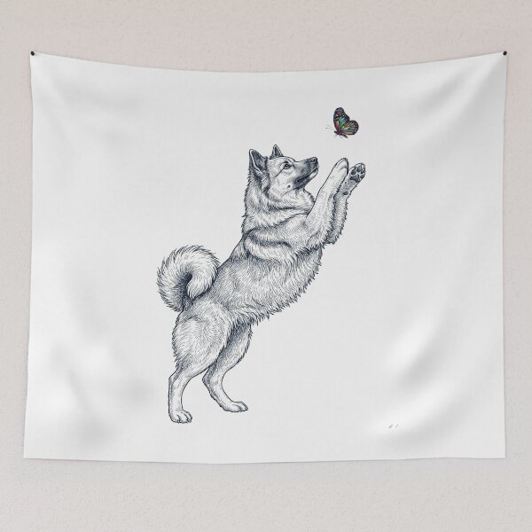 Item preview, Vintage Icelandic Sheepdog with Butterfly Dog Mom Owner designed and sold by TerryConnells.