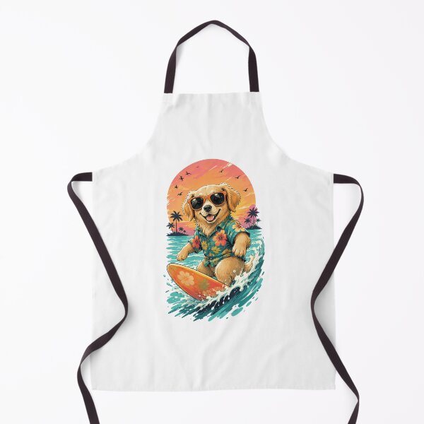 Item preview, Tropical Surf Dog in Hawaiian Shirt – Cute Summer Beach Puppy Design designed and sold by RJACreative.