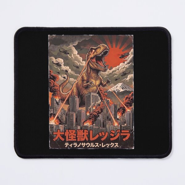 Item preview, T Rex Dinosaurzilla Japanese Fuji Art Animal T Rex Dinosaur Lover designed and sold by DoodleTortle.