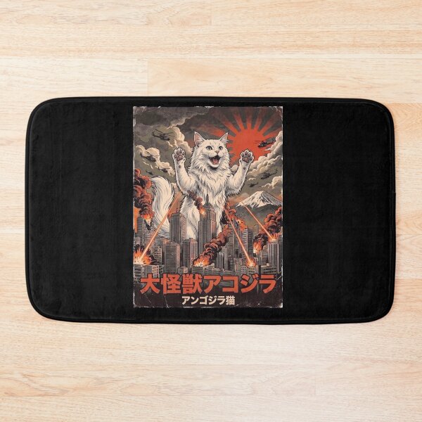 Item preview, Turkish Angora Catzilla Japanese Fuji Art Cat Owner designed and sold by DoodleTortle.