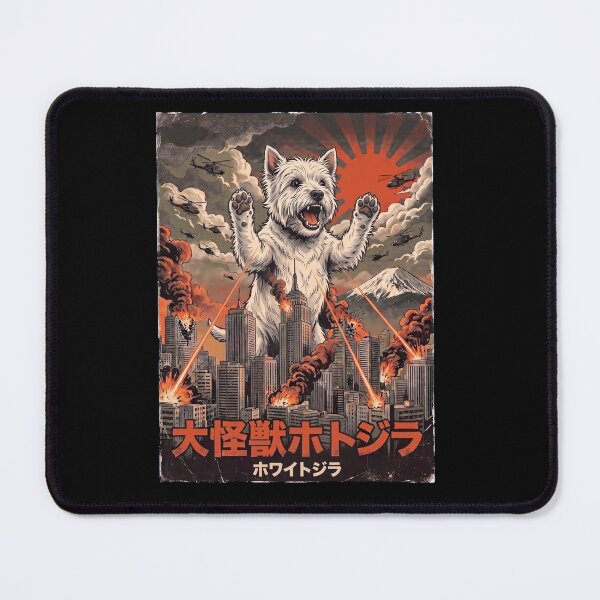 Item preview, West Highland White Terrier Dogzilla Japanese Fuji Art Dog Owner designed and sold by DoodleTortle.