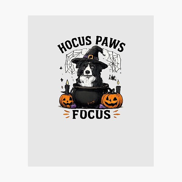 Item preview, Hocus Paws Focus Funny Halloween Witch Dog Design designed and sold by PoojaArtLab.