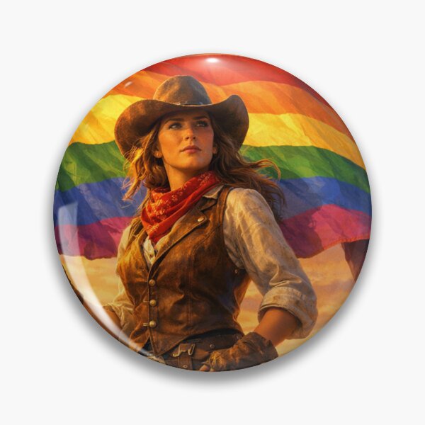 Item preview, We Pride At Dawn Cowgirl Rainbow Flag Sticker designed and sold by MerchlyMike.