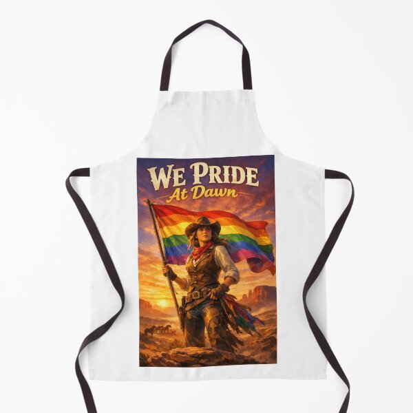 Item preview, We Pride At Dawn Cowgirl Rainbow Flag Sticker designed and sold by MerchlyMike.