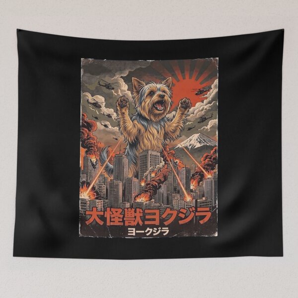 Item preview, Yorkshire Terrier Dogzilla Japanese Fuji Art Dog Owner designed and sold by DoodleTortle.