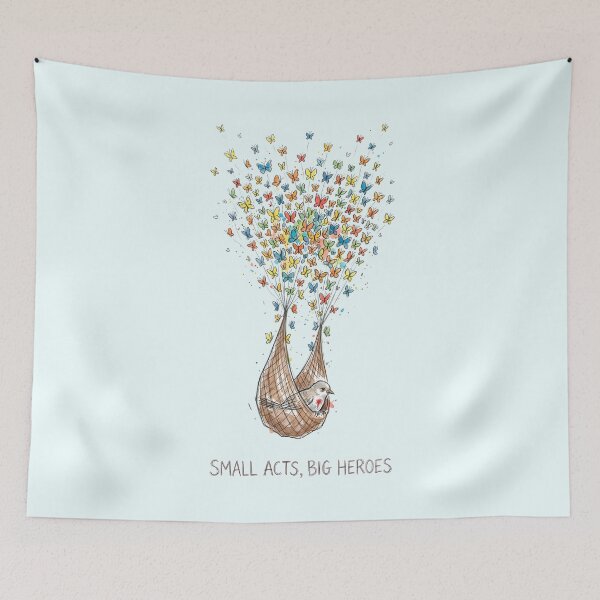 Item preview, Small Acts Big Heroes - Butterfly Evacuation Bird Watercolor Art designed and sold by SoulPT.