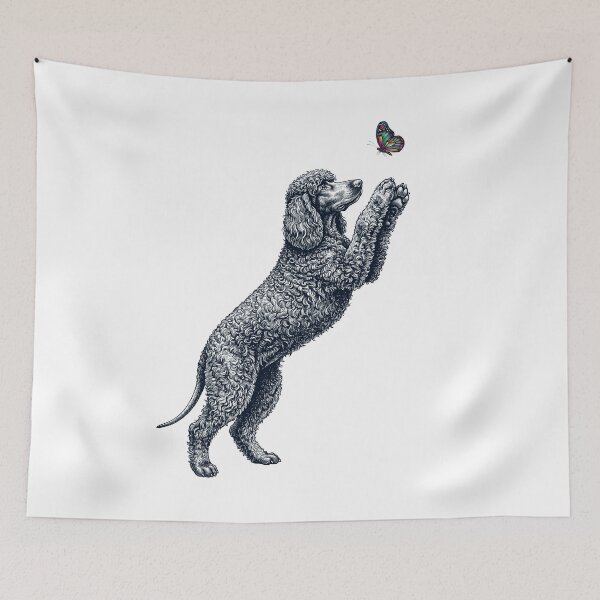 Item preview, Vintage Irish Water Spaniel with Butterfly Dog Mom Owner designed and sold by TerryConnells.