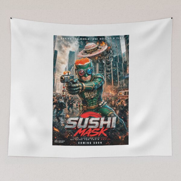 Item preview, SUSHI MASK: The Sushi-Powered Superhero designed and sold by Surreal Characters & Cute Pups.