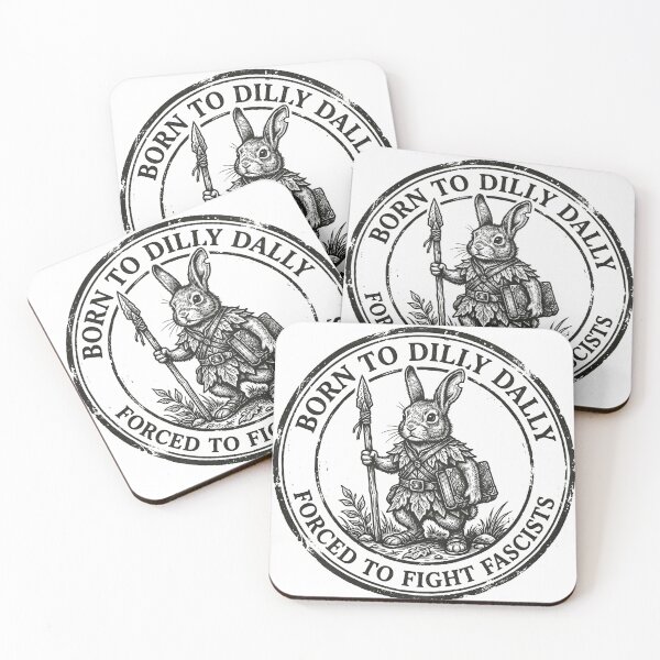 Item preview, Born To Dilly Dally Forced To Fight Fascists Funny Rabbit Vintage designed and sold by AdyKurniawan.