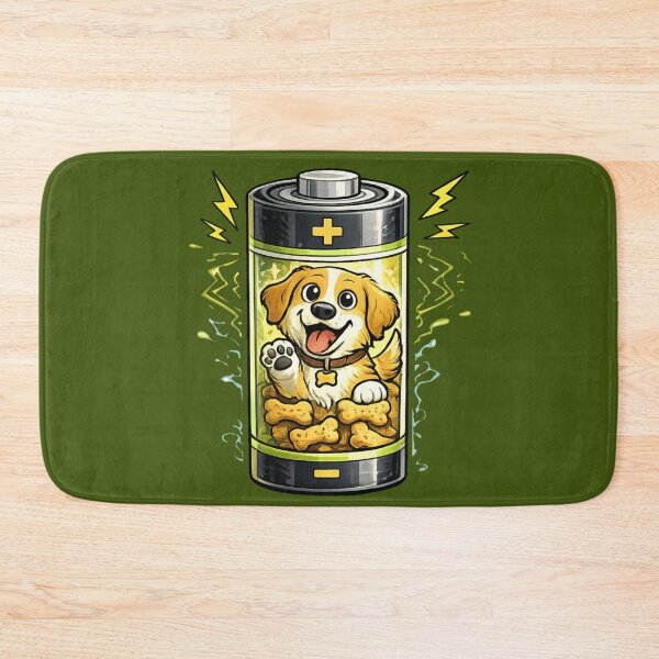 Item preview, Funny Dog Battery Fully Charged - Cute Golden Puppy Infinite Energy Meme designed and sold by MythoWorldddd.