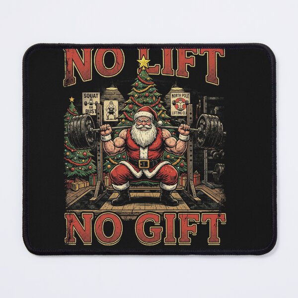 Item preview, No Lift No Gift Funny Buff Santa Christmas Gym Workout designed and sold by AdyKurniawan.