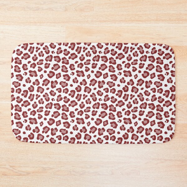 Item preview, White and Brick Red leopard print designed and sold by pattern-archive.