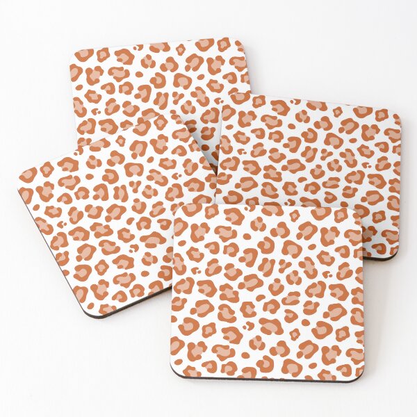 Item preview, White and Burnt Orange leopard print designed and sold by pattern-archive.