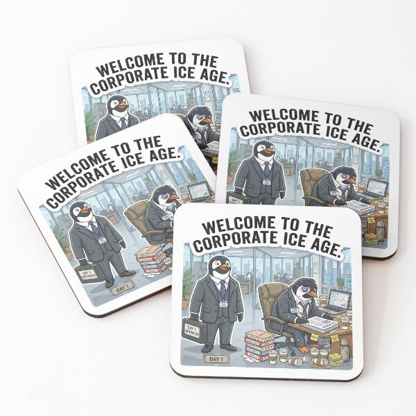 Item preview, Corporate Ice Age Funny Work Sticker designed and sold by SoftAuraStudi0.