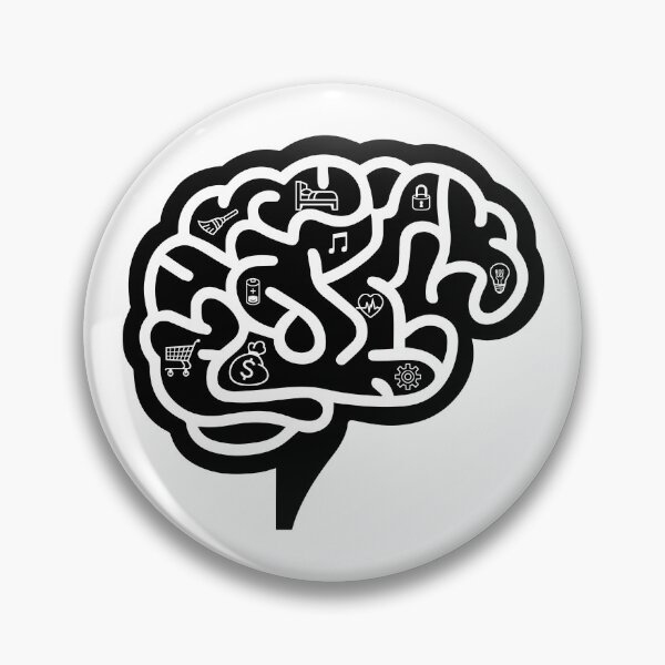 Item preview, Overthinking Brain Maze Minimalist Black and White Graphic designed and sold by lenalenspod.