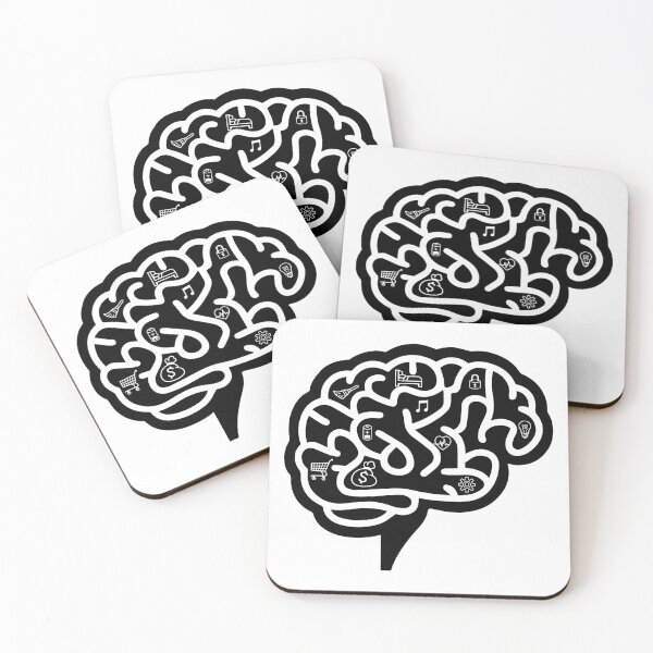 Item preview, Overthinking Brain Maze Minimalist Black and White Graphic designed and sold by lenalenspod.