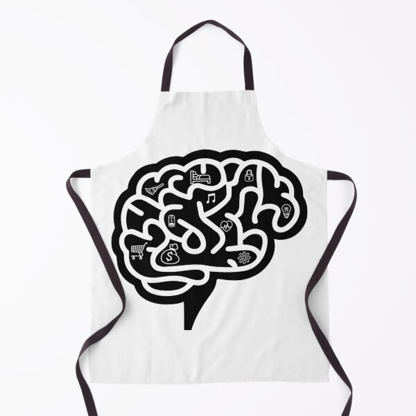 Item preview, Overthinking Brain Maze Minimalist Black and White Graphic designed and sold by lenalenspod.