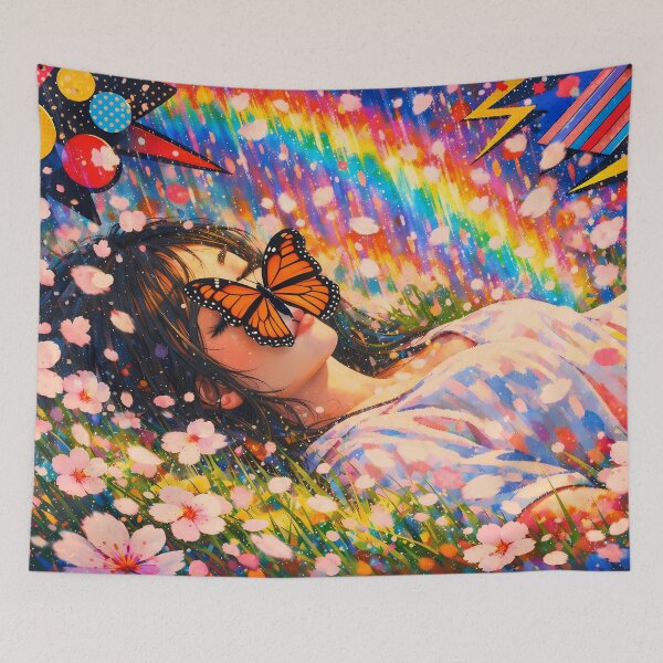 Item preview, Sleeping Dreamer in Colorful Rain designed and sold by M-Y-A-R-T-.
